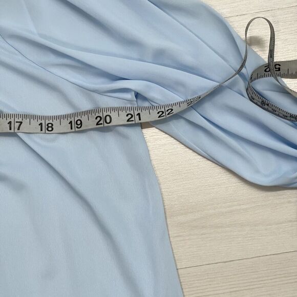 Vintage Barbizon Nightgown Medium Blue Lace Trim Embroidered Cottagecore - Picture 12 of 13